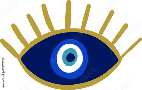 evil eye vector - symbol of protection - blue turkish photo
