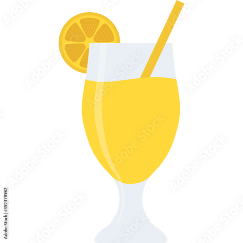 
A fresh summer drink, martini in glass and straw
