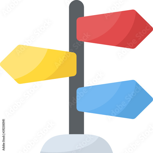 Wallpaper Mural 
A direction guiding guidepost, signpost flat icon
 Torontodigital.ca