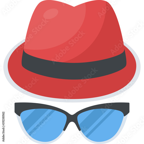 
Beach hat and sunglasses, summer season concept
