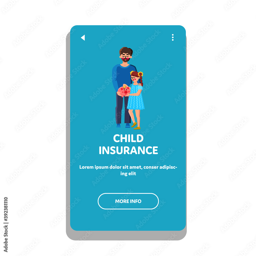 Child Insurance Family Economy Strategy Vector Illustration Child Insurance Family Economy Strategy Vector Illustration