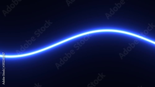 Thread String Stream of Blue Light Waving Gently Across Frame