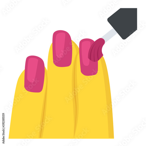 
Nail with nail paint applicator, grooming concept
