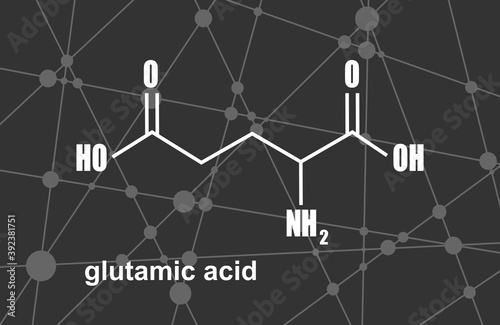 Wallpaper Mural Amino acid. Glutamic acid structural formula. Lines and dots connected background Torontodigital.ca