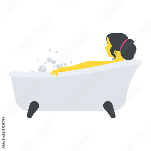 
Bathtub design icon for shower, bathing and spa
