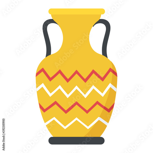 
Vase flat icon design as open container 
