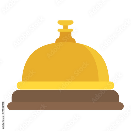 
Flat vector icon design of a reception bell, symbolising hotel service
