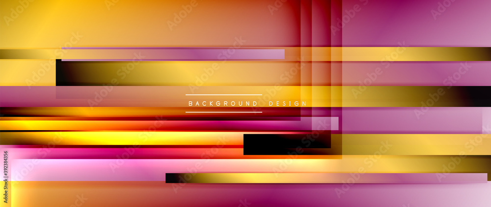 Dynamic lines on fluid color gradient. Trendy geometric abstract background for your text, logo or graphics