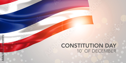 Thailand happy constitution day vector banner, greeting card