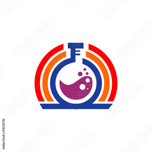 simple modern tech chemical rainbow lab tube vector icon