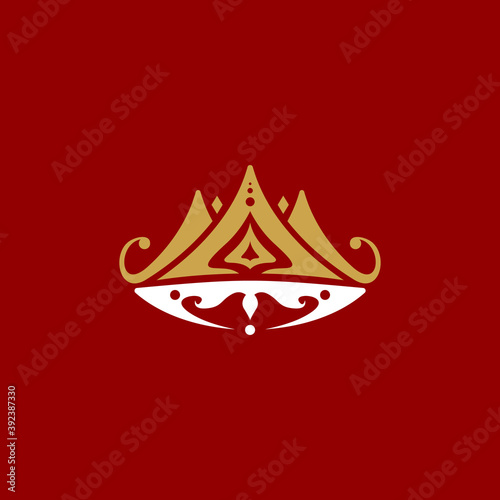 vintage traditional asian king crown vector icon photo