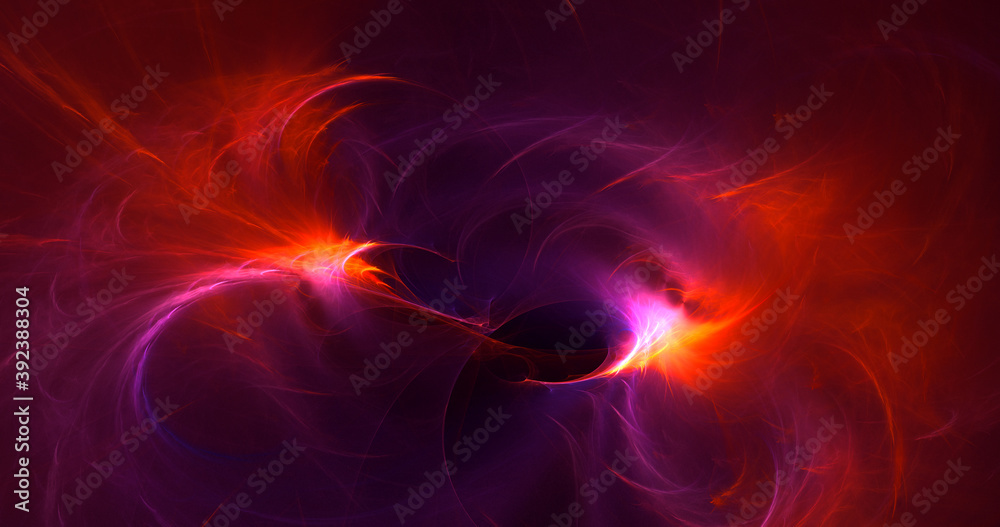 3D rendering abstract multicolor fractal light background