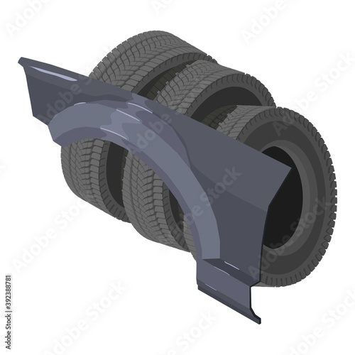 Automobile part icon. Isometric illustration of automobile part vector icon for web