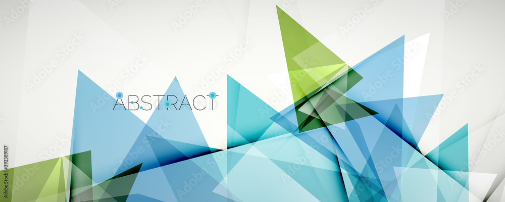 Fototapeta premium Geometric abstract background. Color triangle shapes. Vector illustration for covers, banners, flyers and posters and other designs