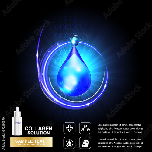 Collagen Serum and Vitamin Background Concept Skin Care Cosmetic.