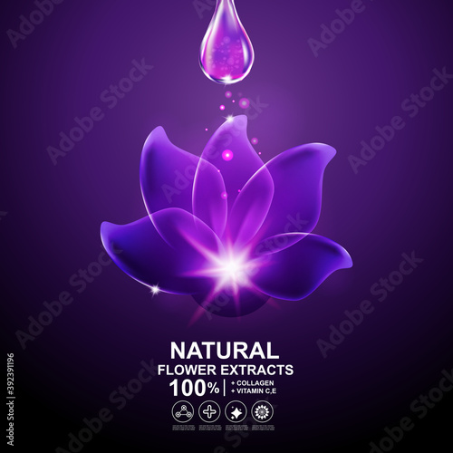 Collagen Serum and Vitamin Background Concept Skin Care Cosmetic.