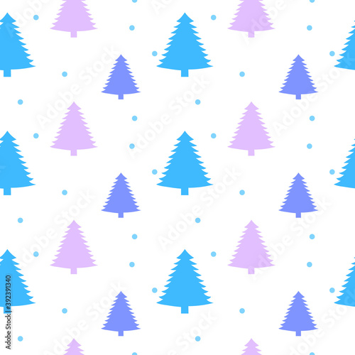 Christmas seamless pattern with christmas tree and snowflakes, vector background.Design template for wallpaper,fabric,wrapping,textile © lena10sheiko