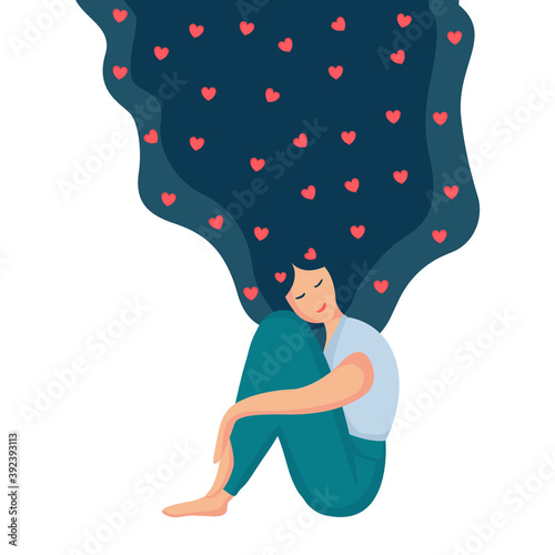 girl sitting, hugging knees 16