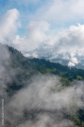 Spectacular Mountains With Fog And Clouds