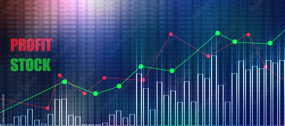Fototapeta premium 2d rendering Stock market online business concept. business Graph 