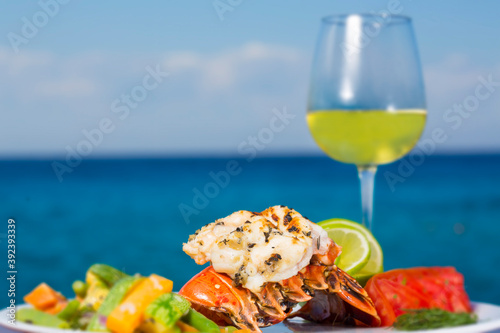 Naklejka fine dining lobster ocean 