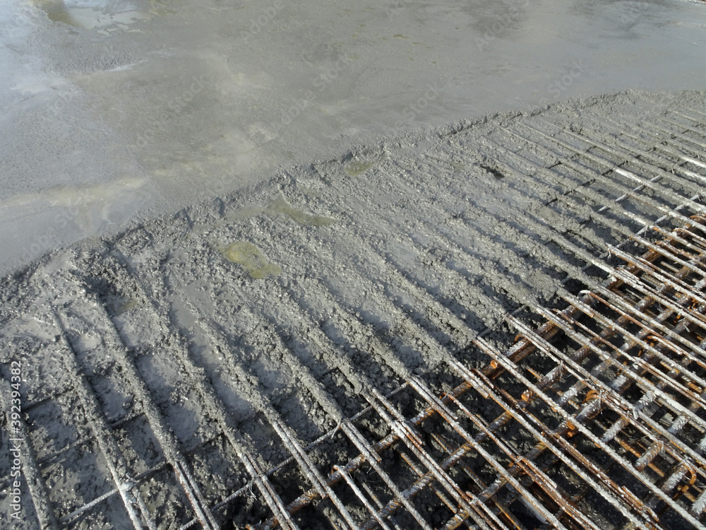 Cold joint concrete. The concrete joint between old and new concrete at