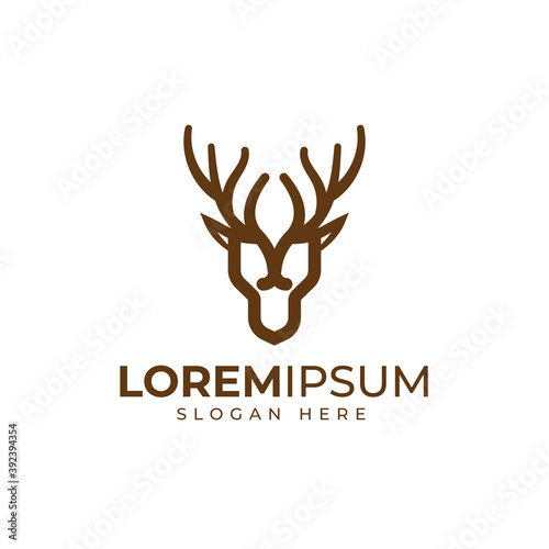 Deer line art minimalist logo
