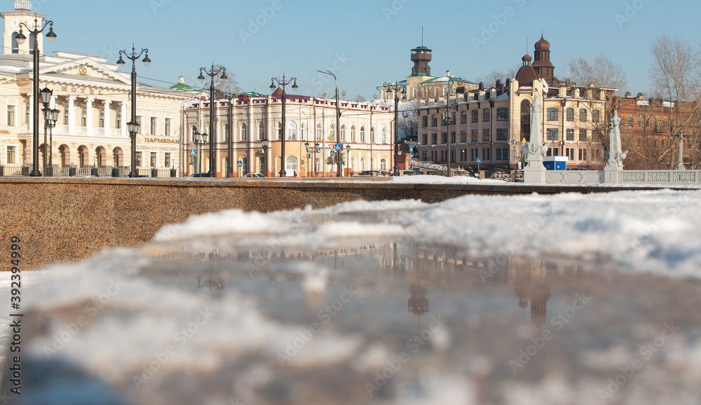 Winter atmosphere in the city of Tomsk