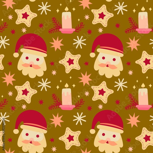 New Year, Christmas vector seamless pattern for design of wrapping paper, fabric, banner.
