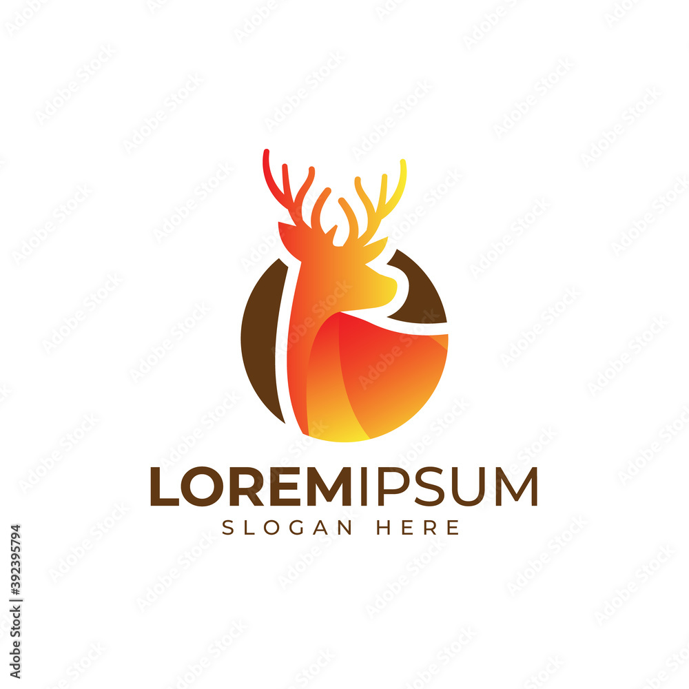 Deer modern gradient logo illustration