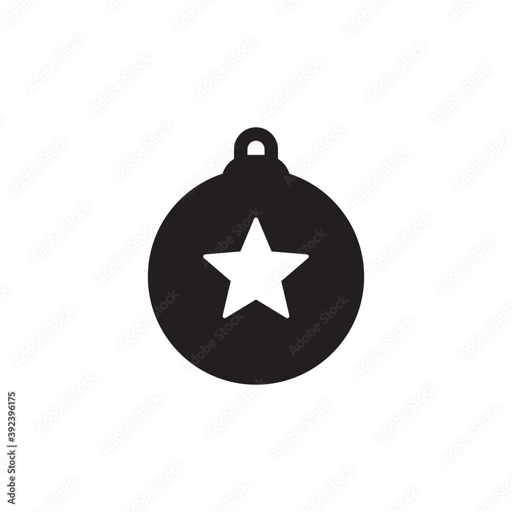 Obraz premium Simple christmas ball flat icon design vector