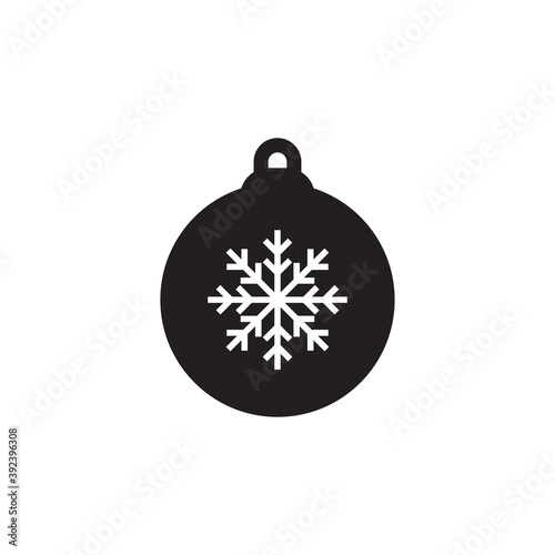 Simple christmas ball flat icon design vector