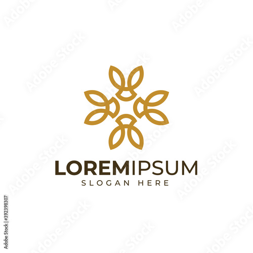 Abstract flower line art minimalist logo
