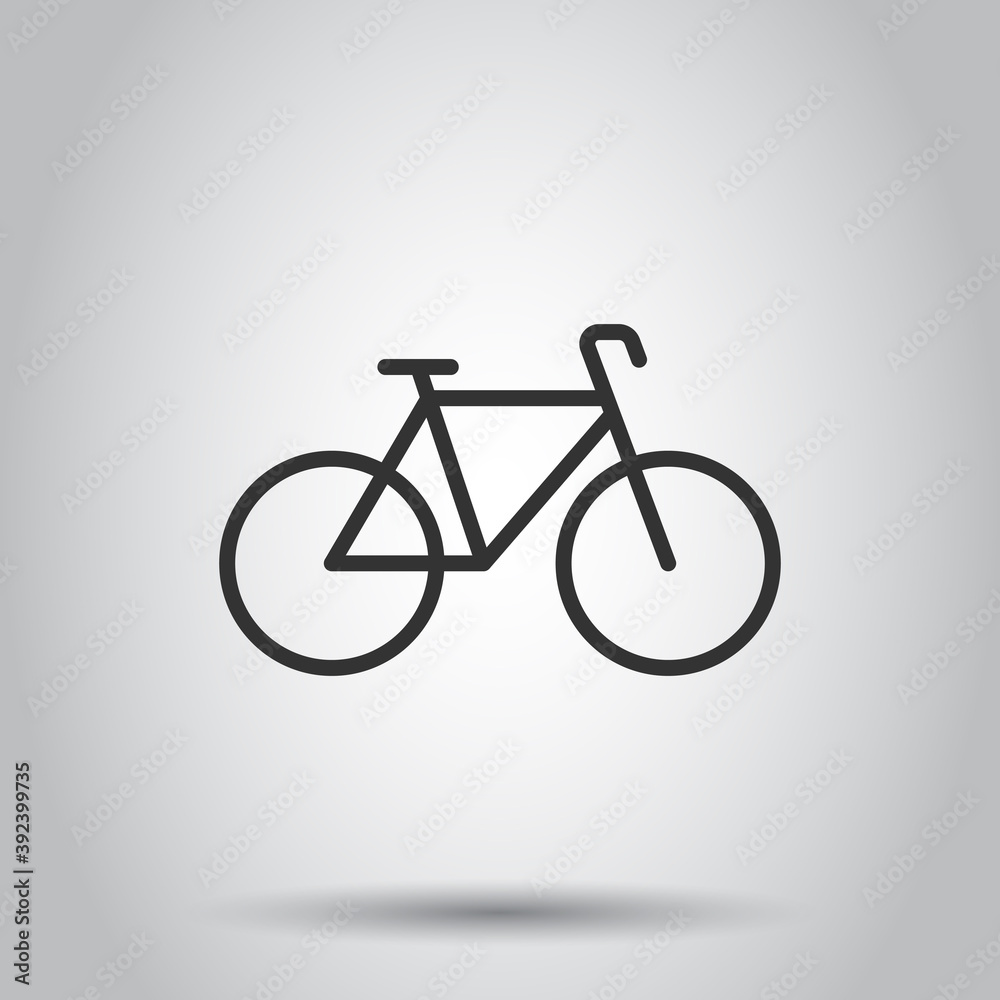 Bicycle icon in flat style. Bike vector illustration on white isolated background. Cycle travel business concept. Bicycle icon in flat style. Bike vector illustration on white isolated background. Cycle travel business concept.
