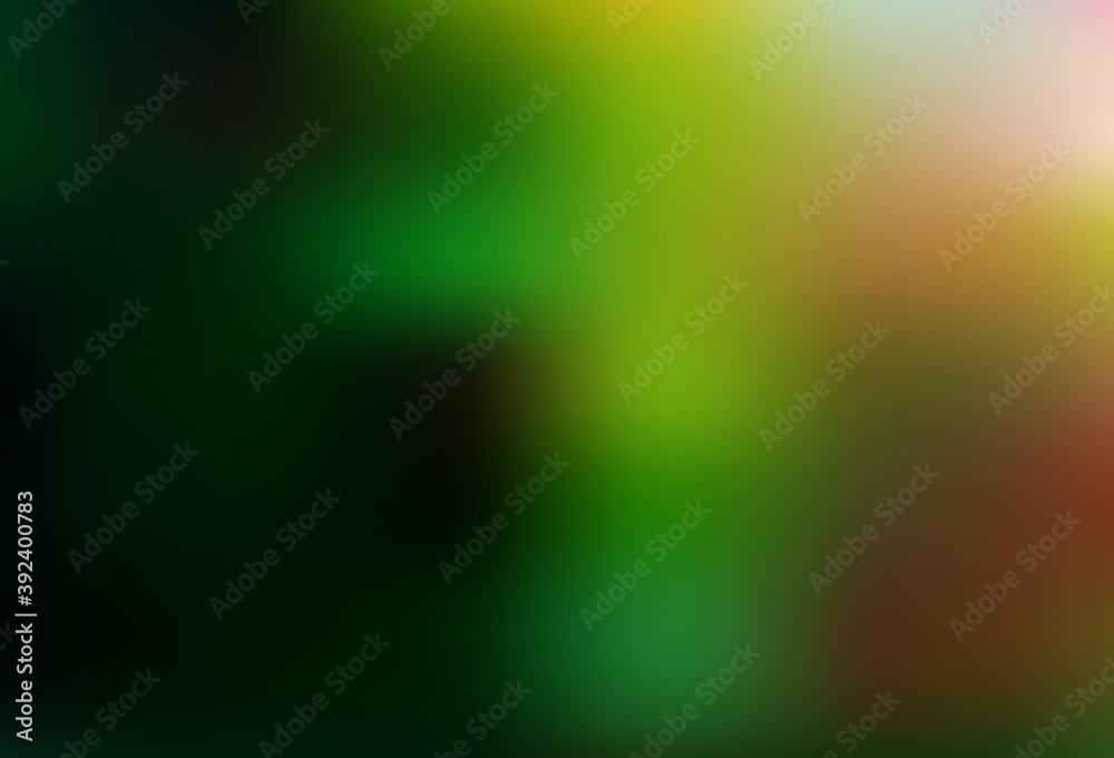 Dark Green, Red vector colorful blur background.