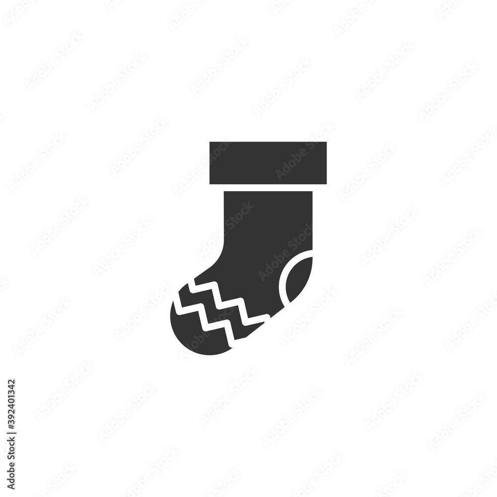 Christmas sock icon isolated on white background. Christmas symbol modern, simple, vector, icon for website design, mobile app, ui. Vector Illustration