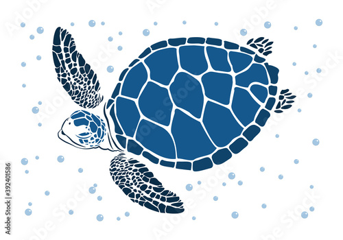 graphic sea turtle,vector illustration of sea turtle,vector of turtle design on a white background,save a turtle.