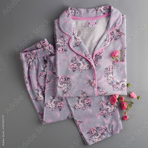 layout of women's nightwear, pajamas, delicate, beautiful, fashionable, comfortable © mira_y