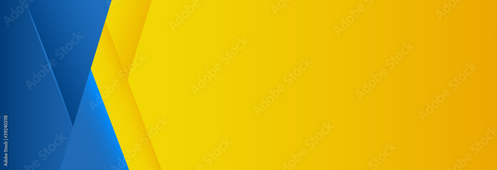 Fototapeta premium Banner Abstract Modern Vector Design Graphic Background Yellow Blue with Blank Space, EPS10