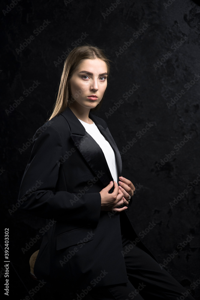 Young fashion woman model posing in stylish clothes. Young fashion woman model posing in stylish clothes.