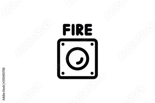 Firefighter Outline Icon - Emergency Button