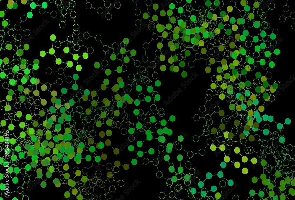 Dark Green, Yellow vector background with forms of artificial intelligence.