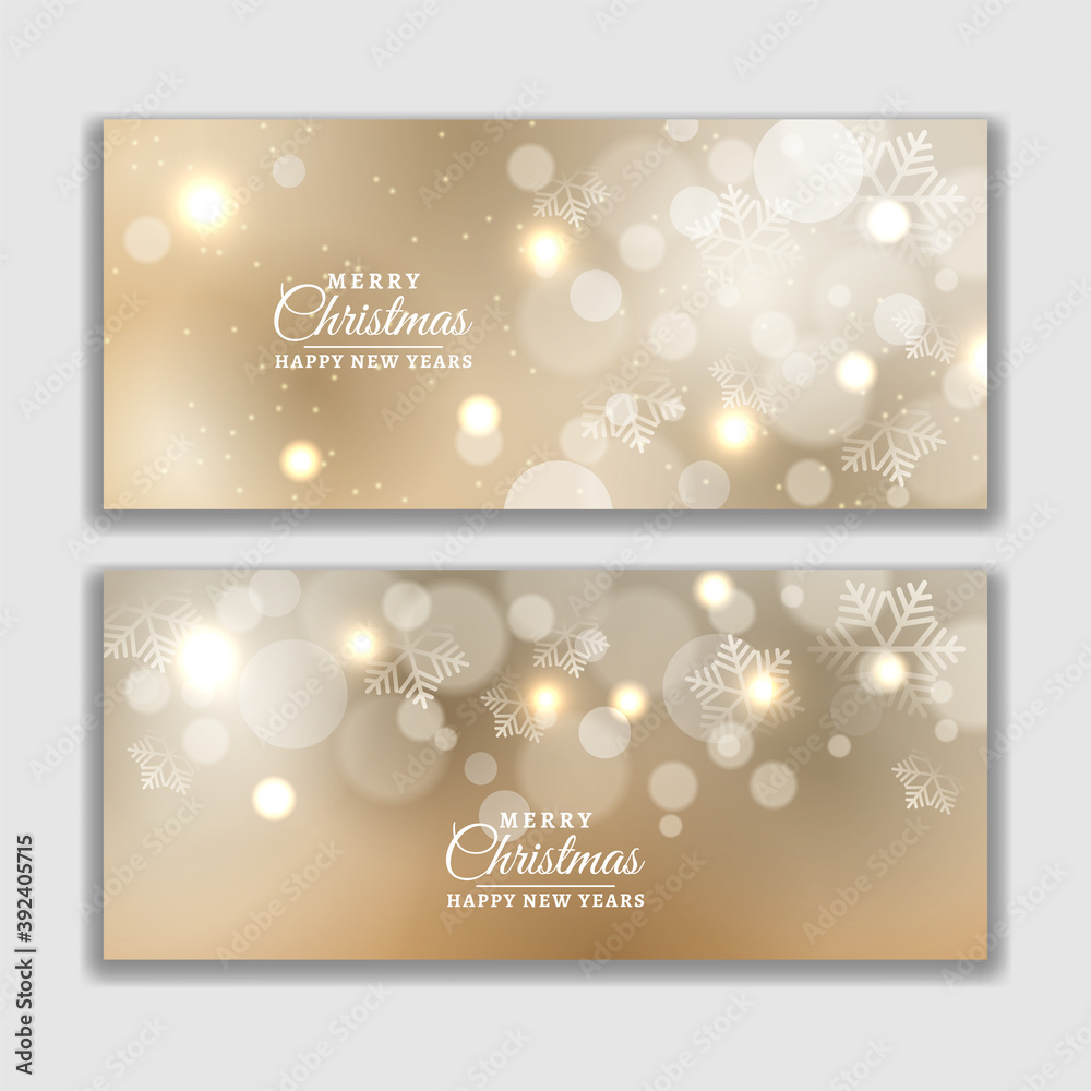 Beautiful and luxurious collection of banner background designs for Merry Christmas Celebration