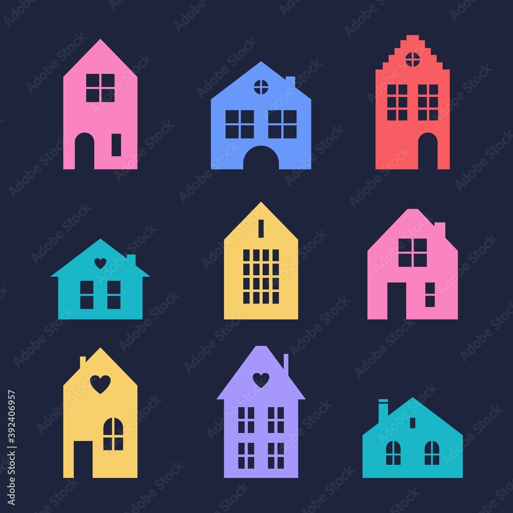 Fototapeta premium Silhouette of houses