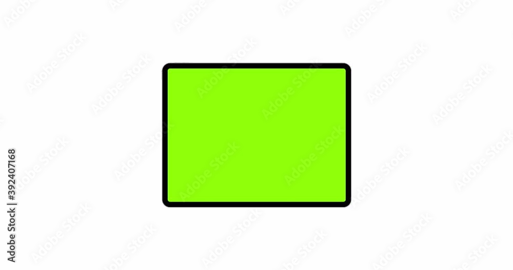 Tablet Computer With Rotation Green Screen and Motion Zoom Effect Isolated on White Background Tablet Computer With Rotation Green Screen and Motion Zoom Effect Isolated on White Background