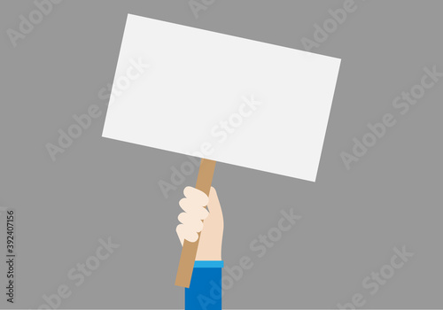 Pancarta vacía de una manifestación.