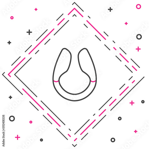 Line Dildo vibrator for sex games icon isolated on white background. Sex toy for adult. Vaginal exercise machines for intimate. Colorful outline concept. Vector Illustration.