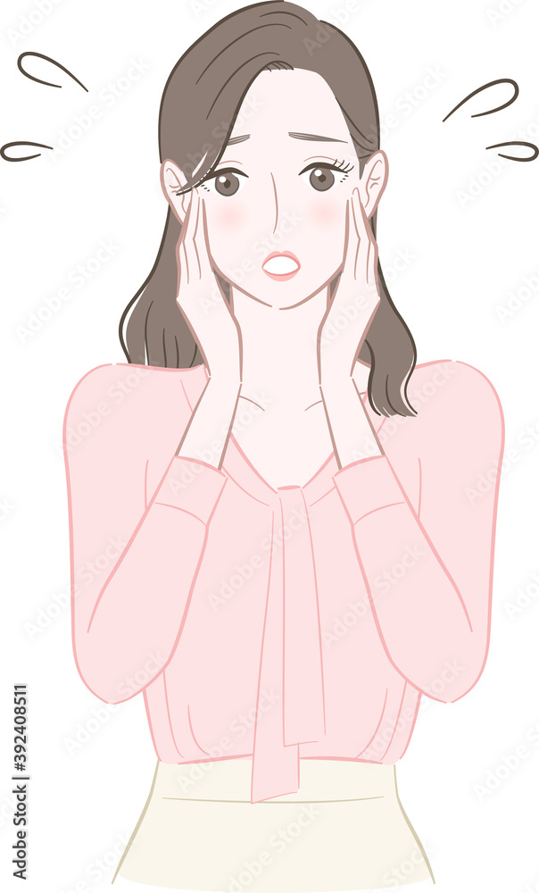 焦る女性のイラスト