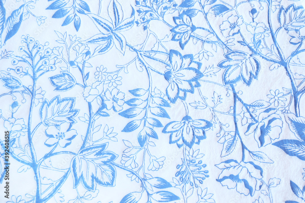 Fototapeta デザインされた布の背景 （青と白）