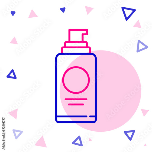 Line Spray can for hairspray, deodorant, antiperspirant icon isolated on white background. Colorful outline concept. Vector Illustration.